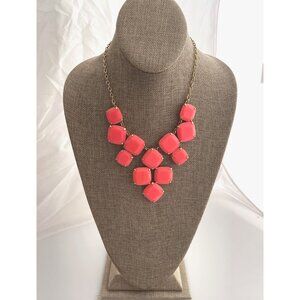 Kate Spade Shaken and Stirred Coral Pink Bib Necklace